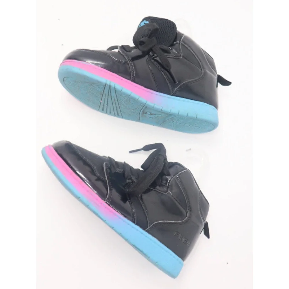 Black High Top Sneakers Sz 2 AND1 Kids Patent Pink Blue Ombre Athletic Shoes